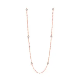 14KT Pink Gold & Diamond Diamonds By The Yard Bracelet & Necklace Neckwear Necklace  - 3/4 ctw