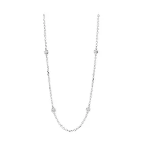 14KT White Gold & Diamond Classic Book Diamonds By The Yard Bracelet & Necklace Neckwear Necklace  - 2 ctw