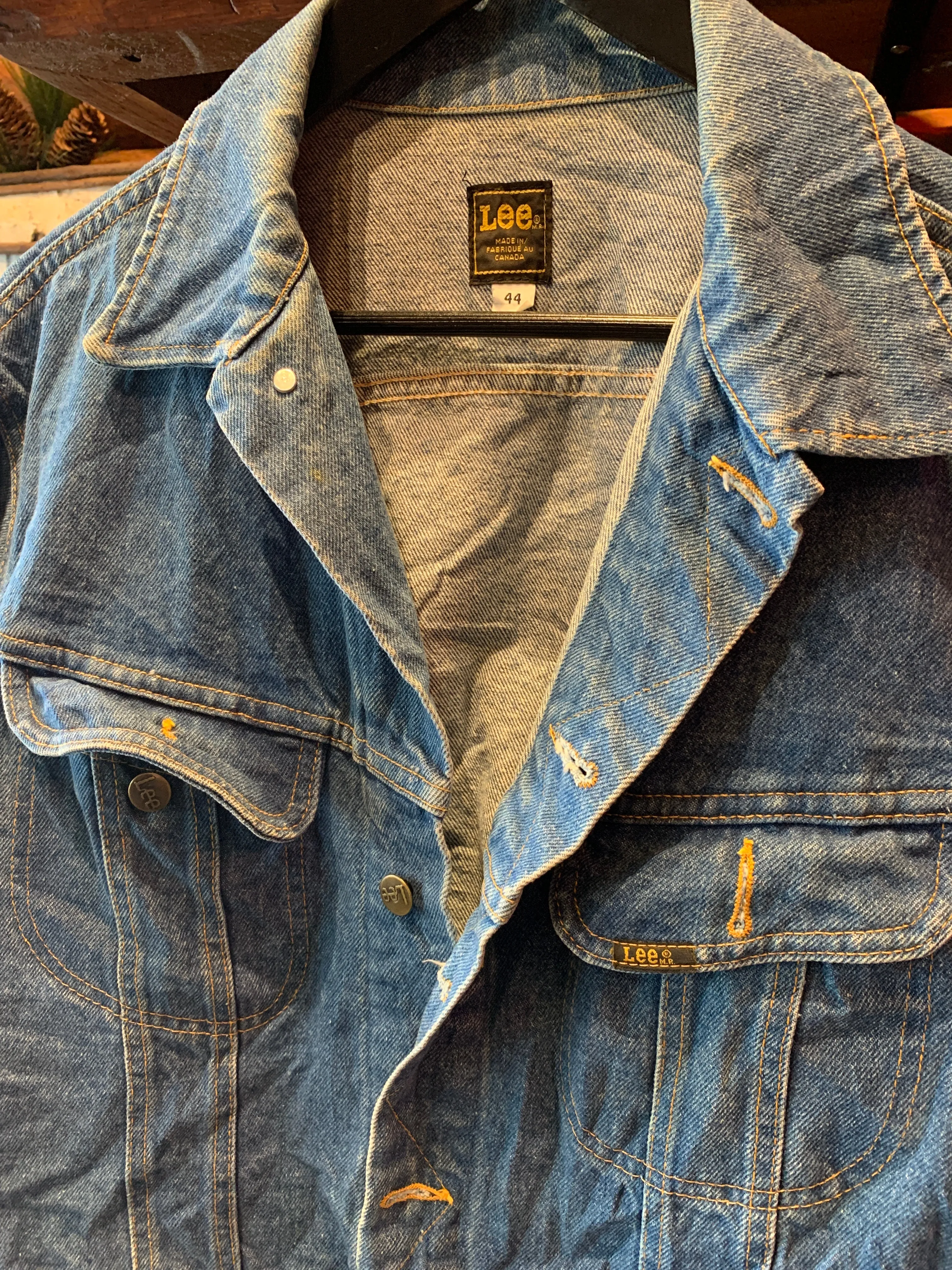 30. Lee Vintage Denim Jacket, 44 Large.