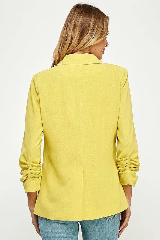 3/4 Sleeve Single Button Blazer