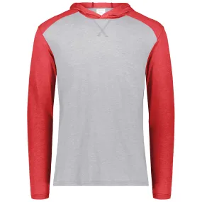 Augusta Sportswear Men's Grey Heather/Scarlet Heather Gameday Vintage Hoodie
