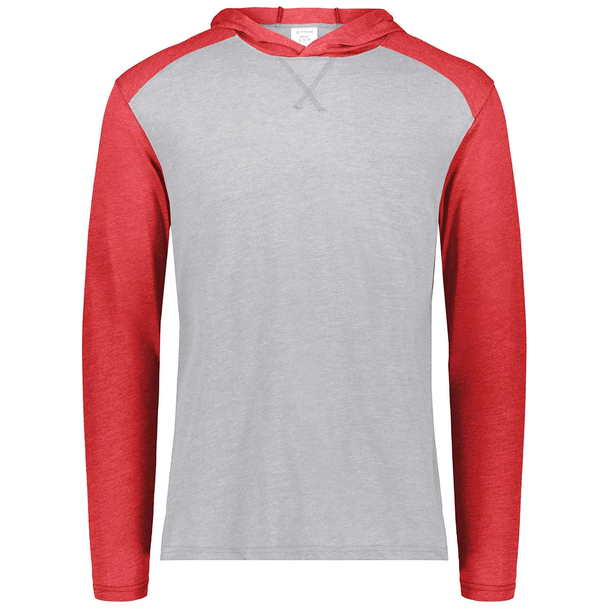 Augusta Sportswear Men's Grey Heather/Scarlet Heather Gameday Vintage Hoodie