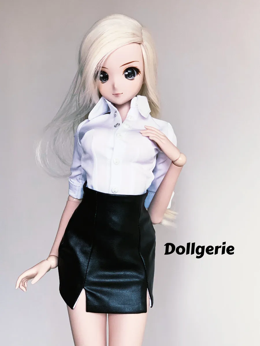 Black Faux Leather Mini Skirt for SmartDoll