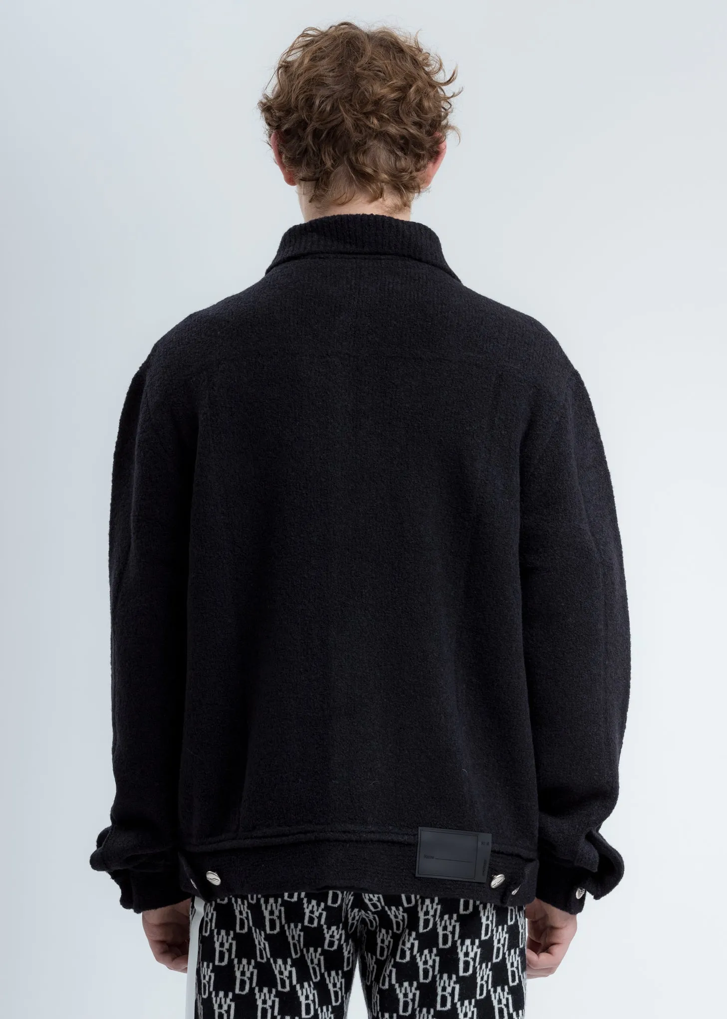 Black Felted Knitted Jacket