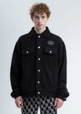 Black Felted Knitted Jacket