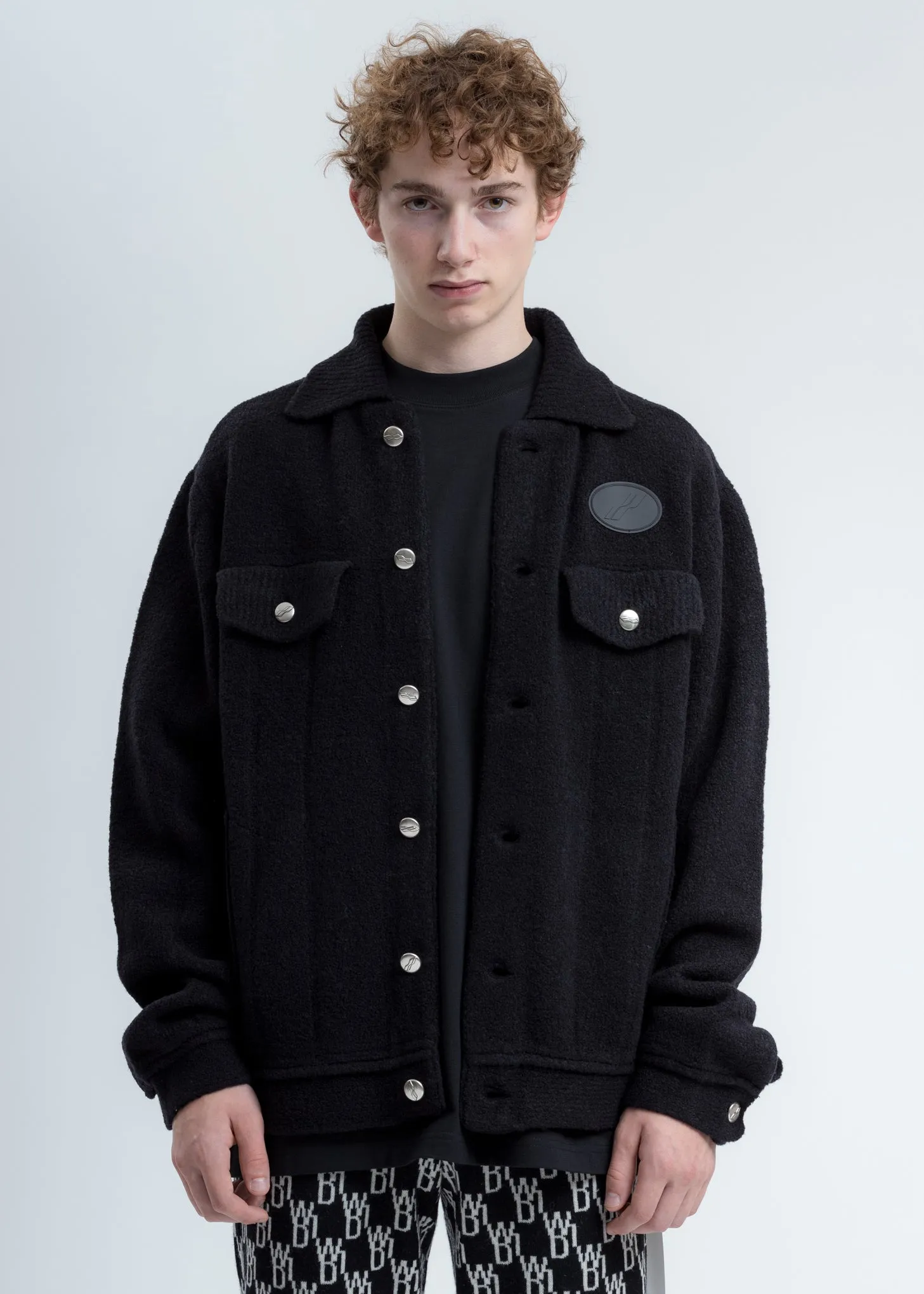 Black Felted Knitted Jacket
