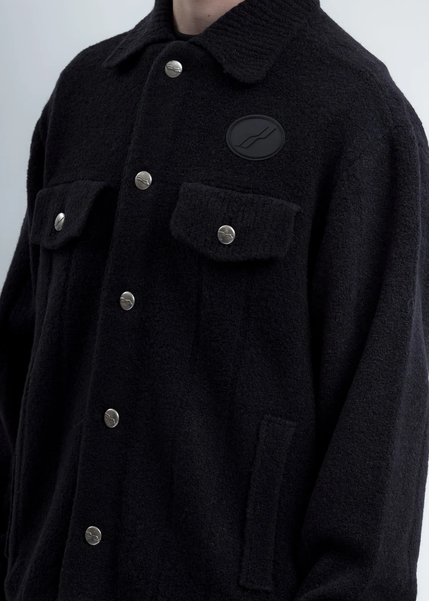 Black Felted Knitted Jacket