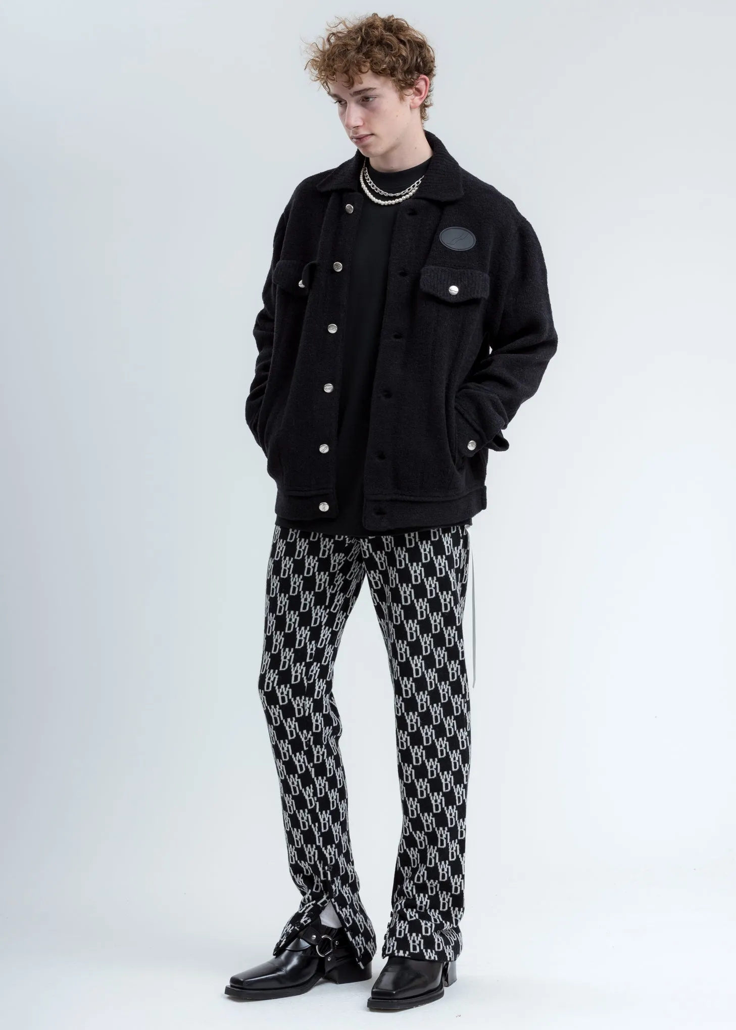 Black Felted Knitted Jacket