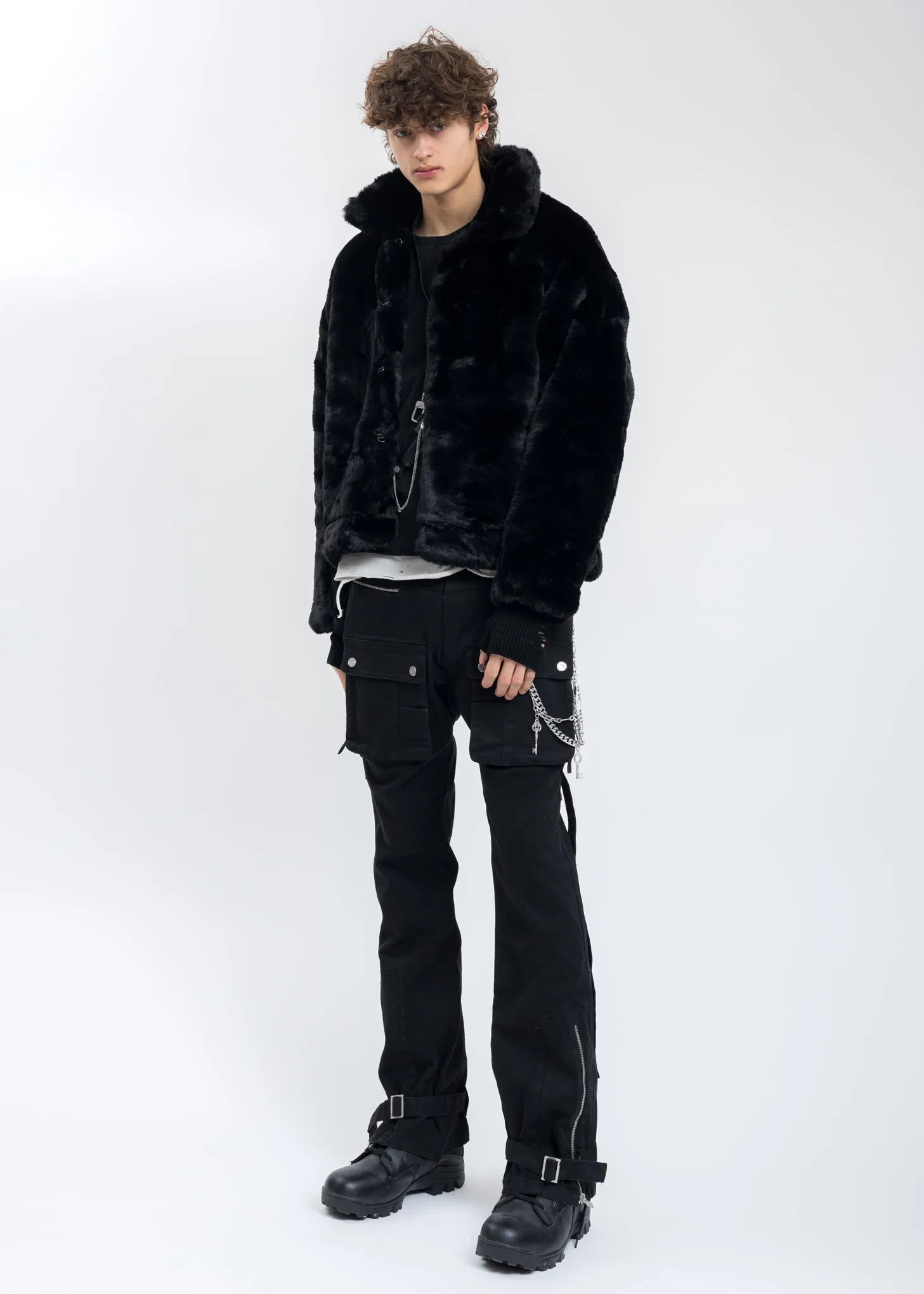 Black Planet Of Poets Faux Fur Coat