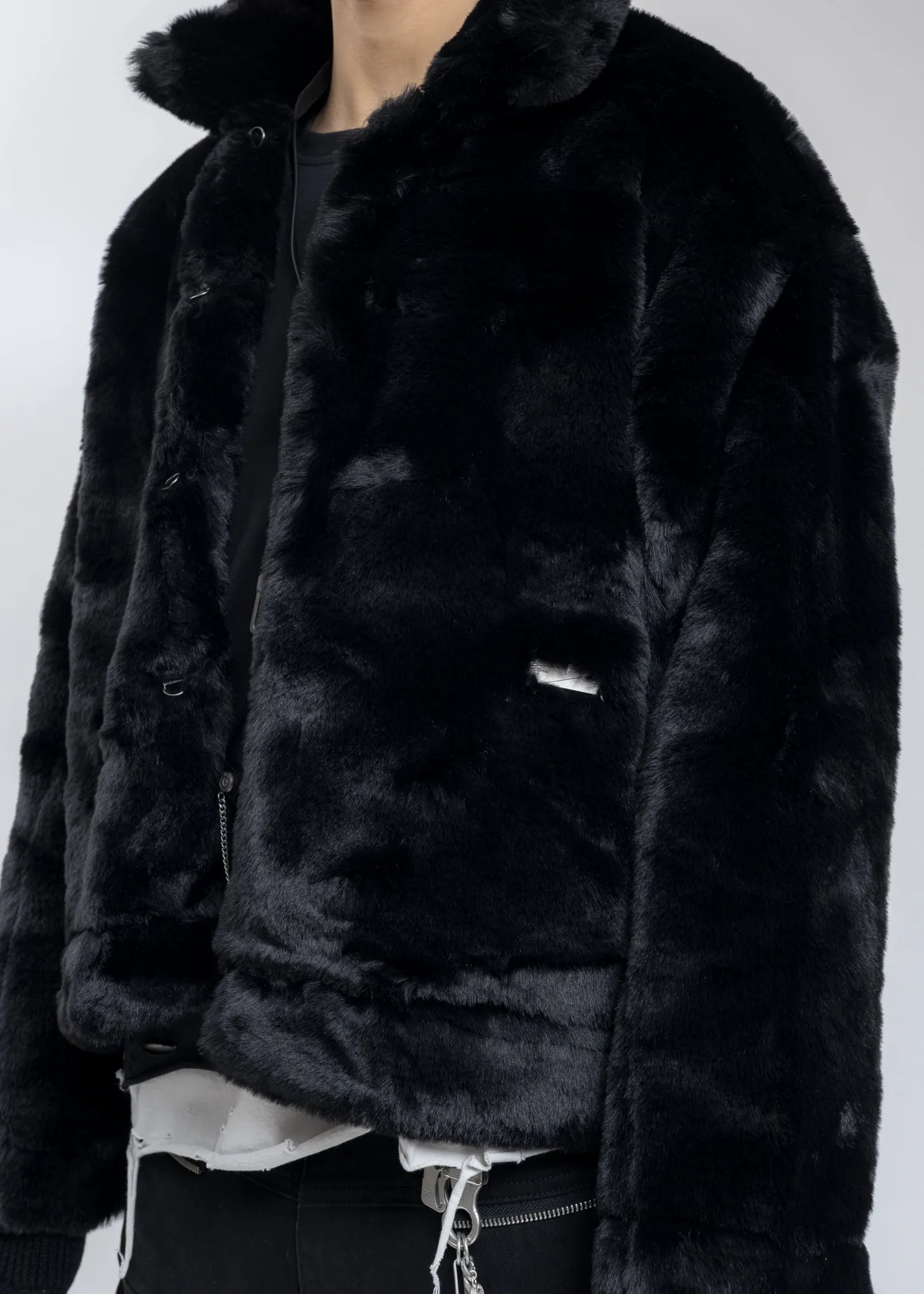 Black Planet Of Poets Faux Fur Coat