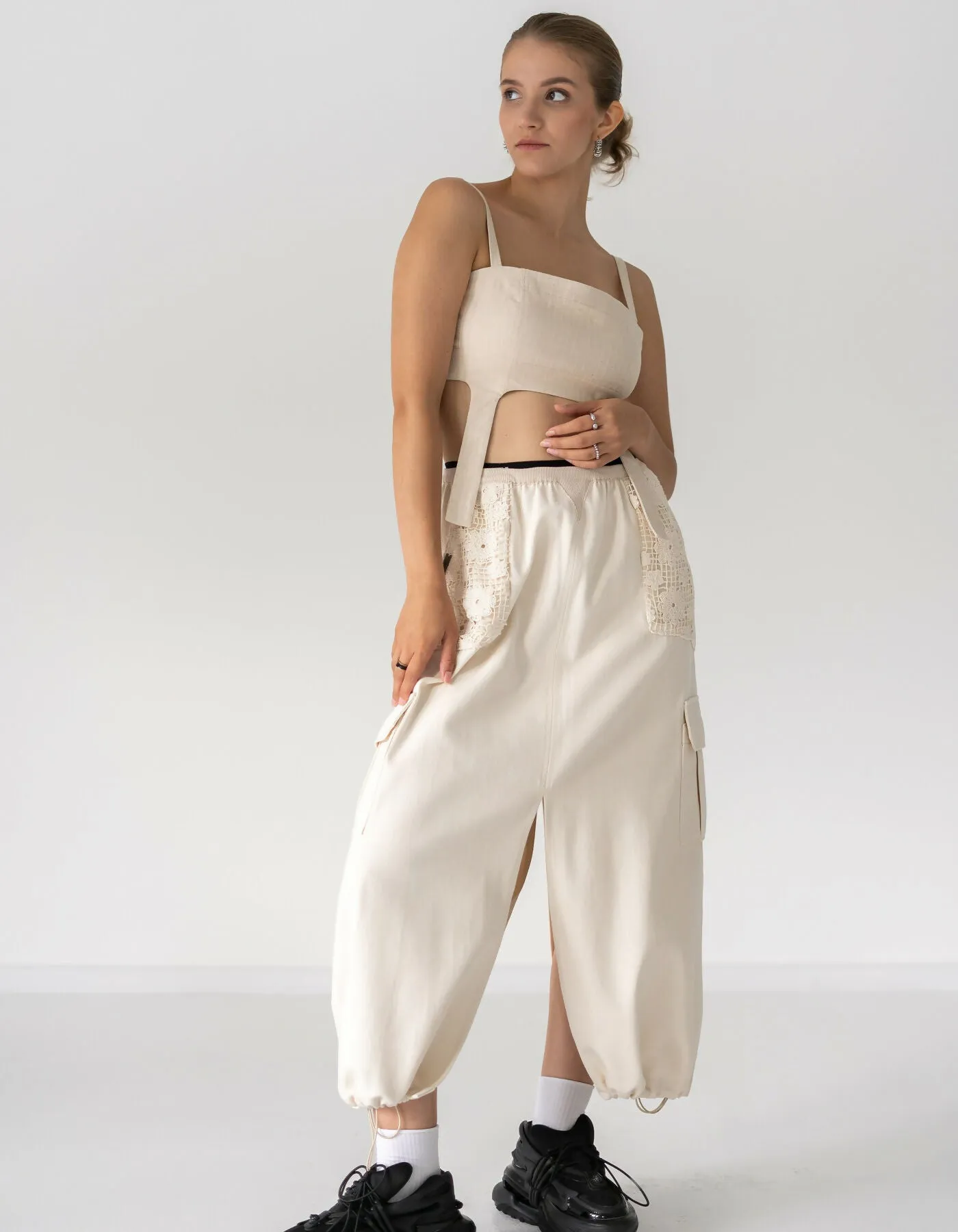 Braced Linen Top