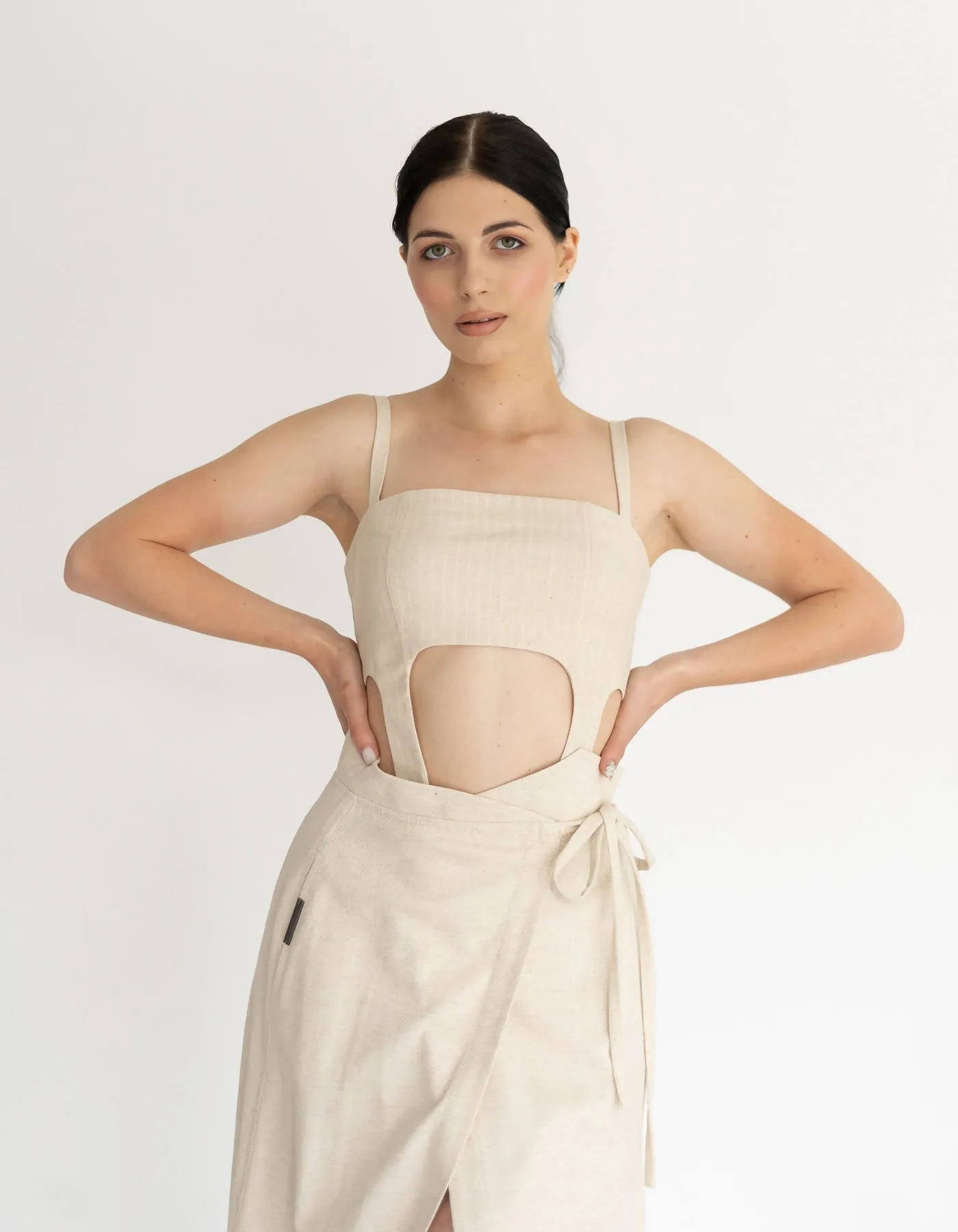 Braced Linen Top