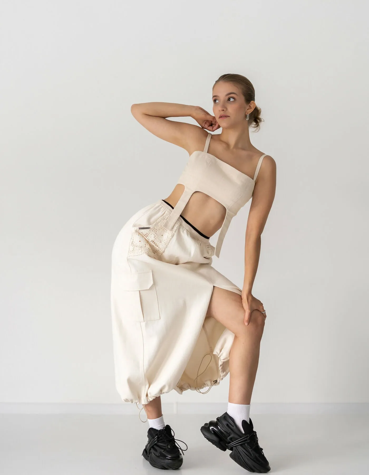 Braced Linen Top