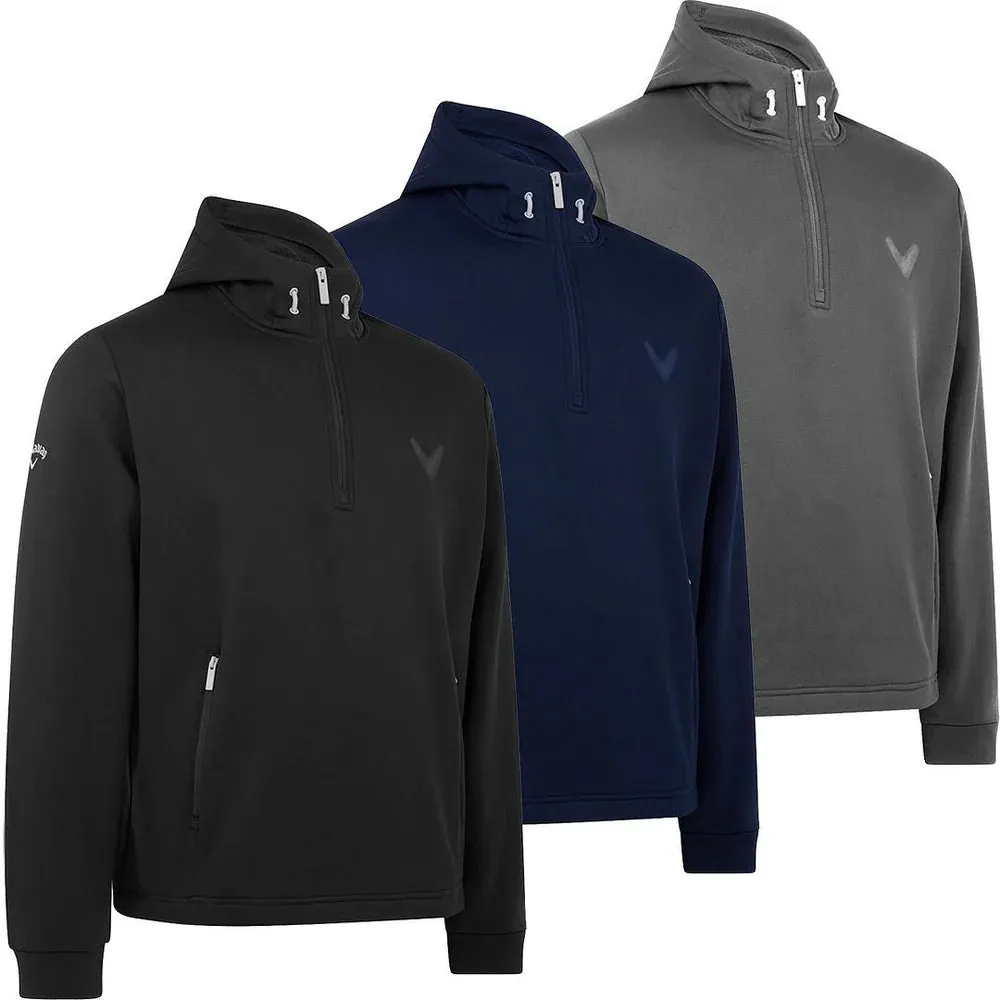 Callaway Mens Aquapel Technical Hoodie SwingTech Thermal 1/4 Zip Golf Hoody - CGKFB0T3