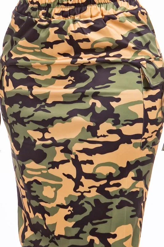 Camouflage Style Sexy Long Maxi Skirts