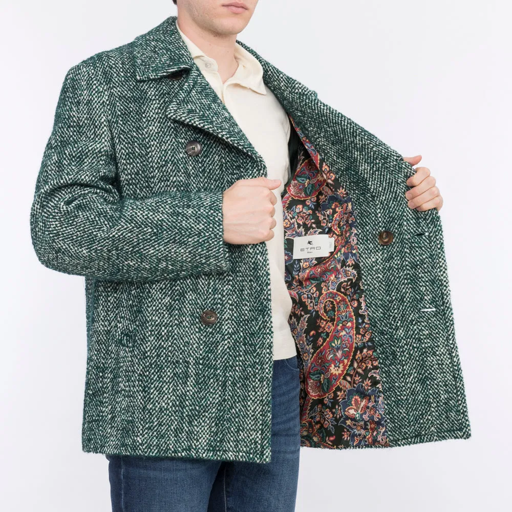 Cappotto In Misto Lana E Alpaca Verde
