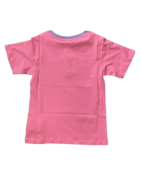 Champion T-shirt manica corta da ragazza Legacy C-Color Logo 404670 PS074 rosa