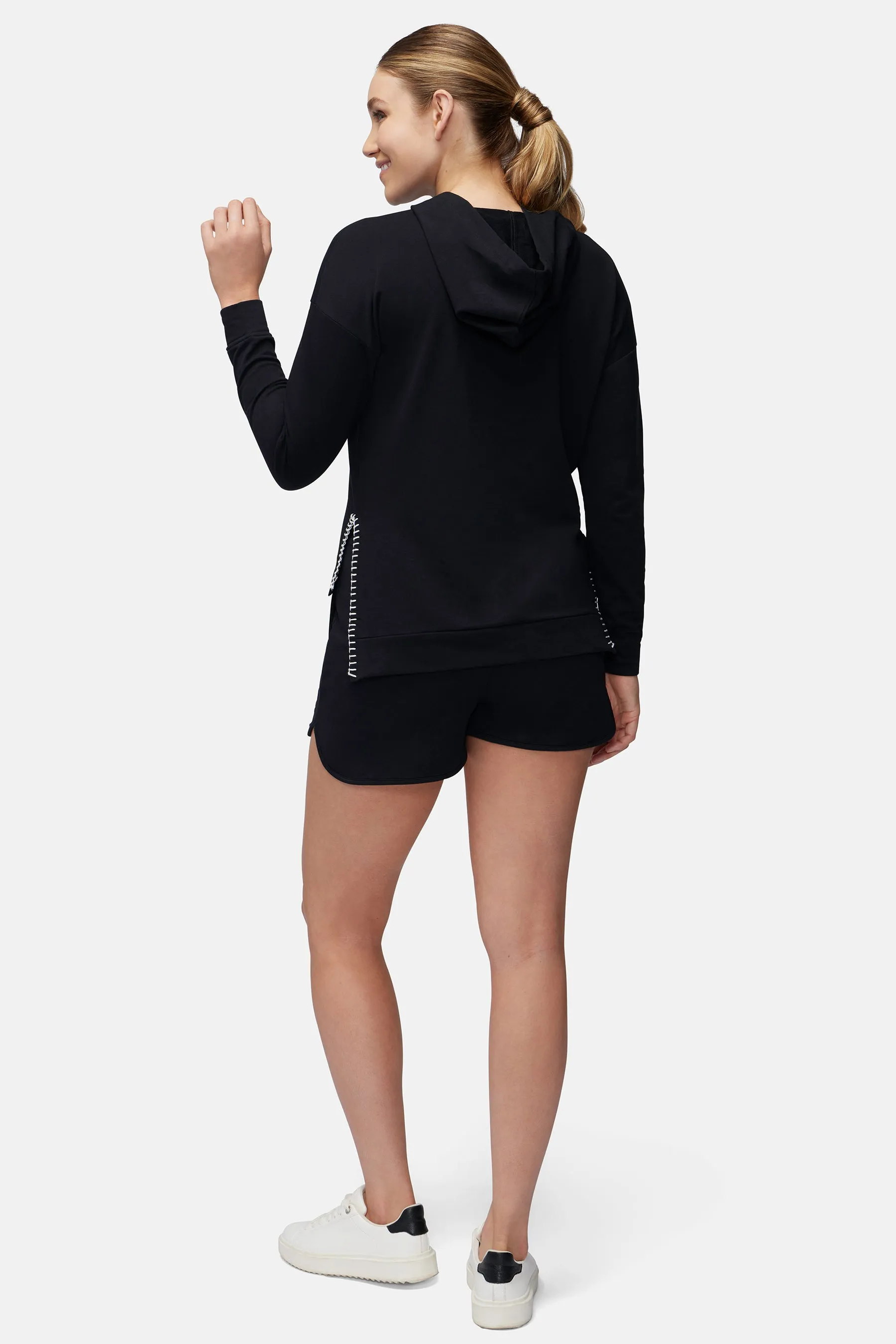 Contrast Stitch Hoodie | Black Beauty