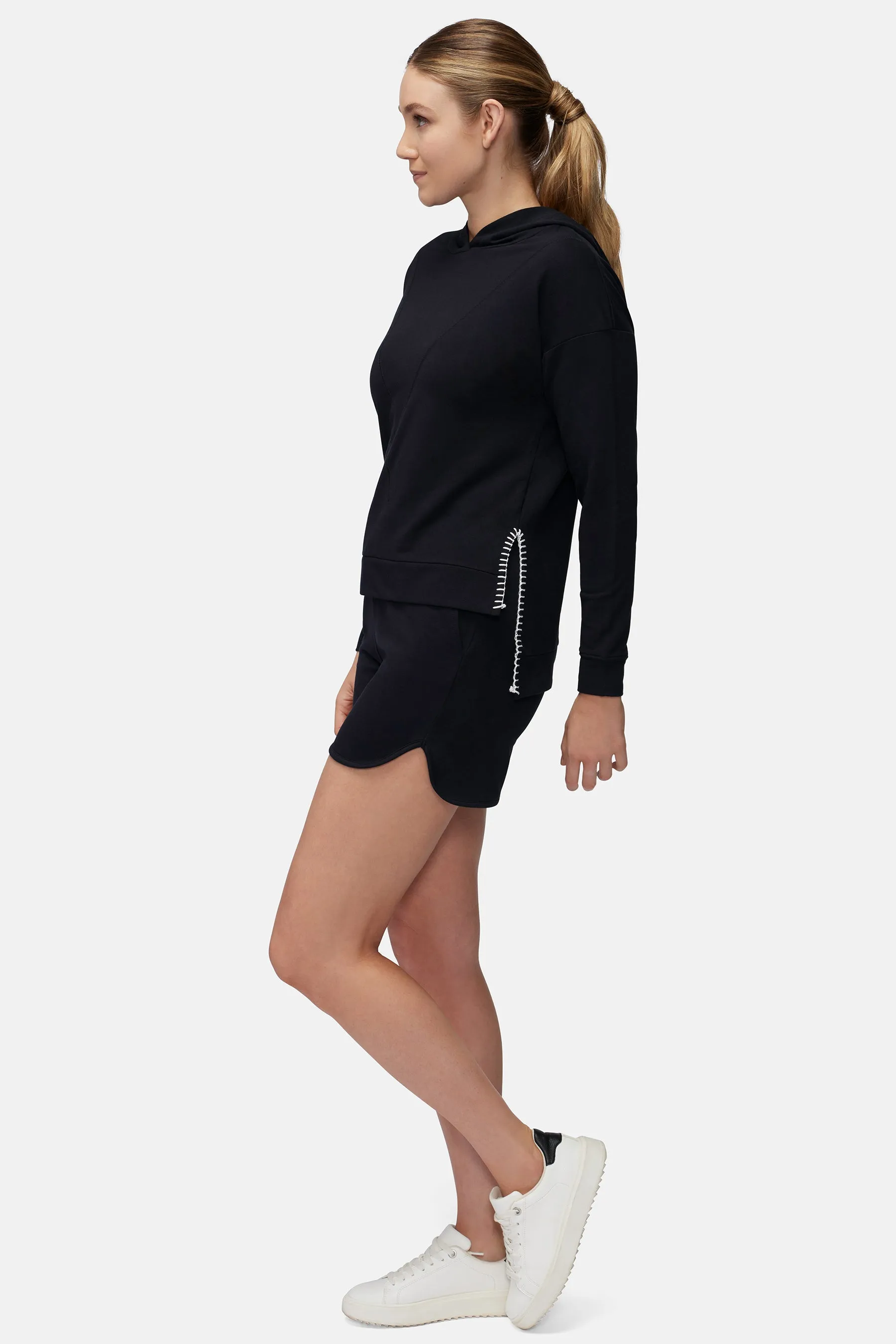 Contrast Stitch Hoodie | Black Beauty