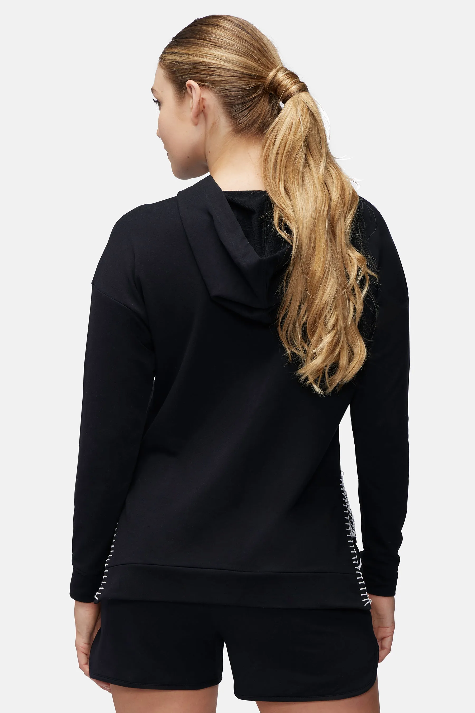 Contrast Stitch Hoodie | Black Beauty