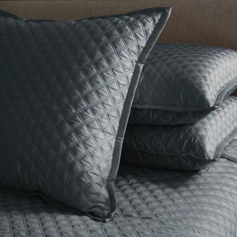 Double Diamond Charcoal Coverlet Set by Ann Gish