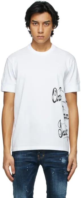 Dsquared2 White Ibrahimovic Edition Text T-Shirt