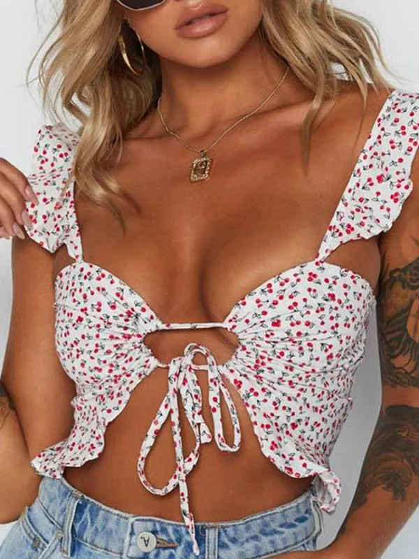 Floral Lace Open Back Top