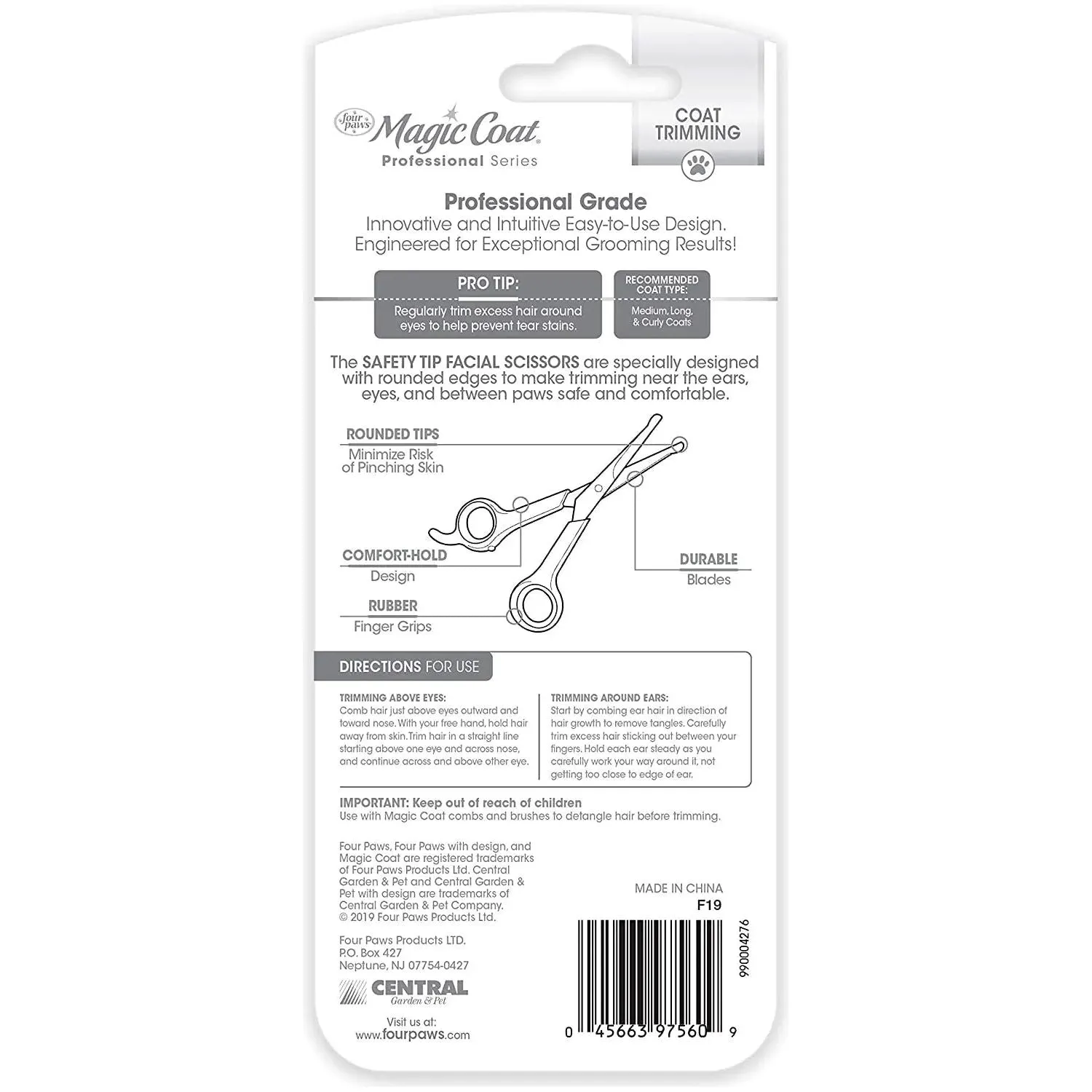 Four Paws Magic Coat Ear & Eye All Dogs Grooming Scissors