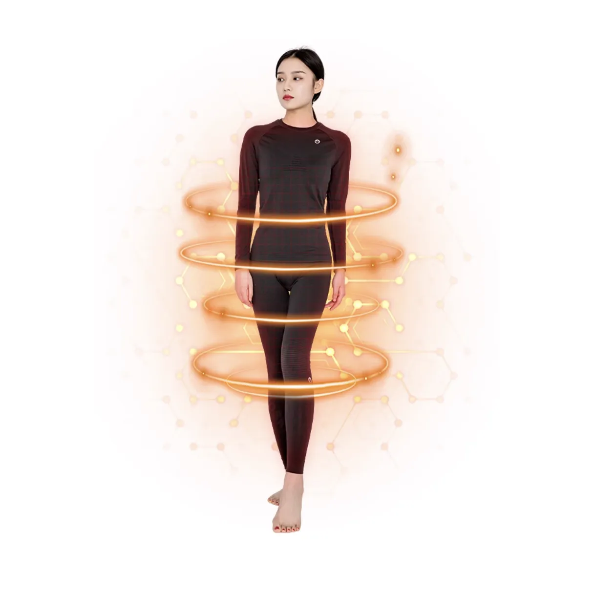 Goski Women's Black Base Layer Sets