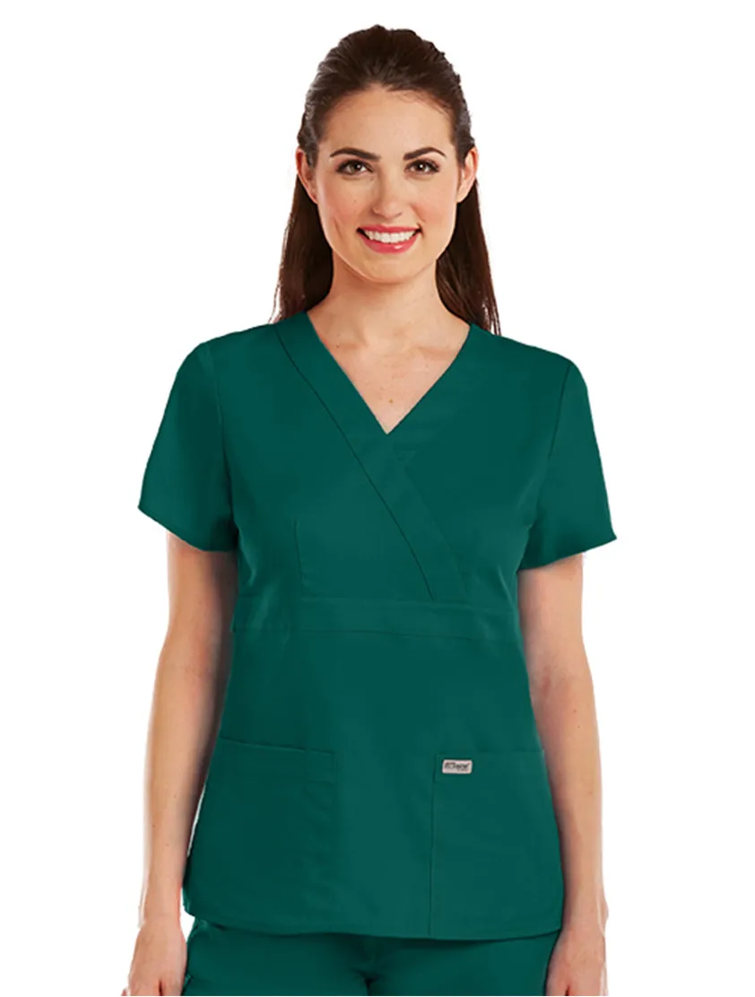Grey's Anatomy™ by Barco Riley 3-Pocket Mock Wrap V-Neck Scrub Top
