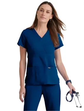 Grey's Anatomy™ by Barco Riley 3-Pocket Mock Wrap V-Neck Scrub Top