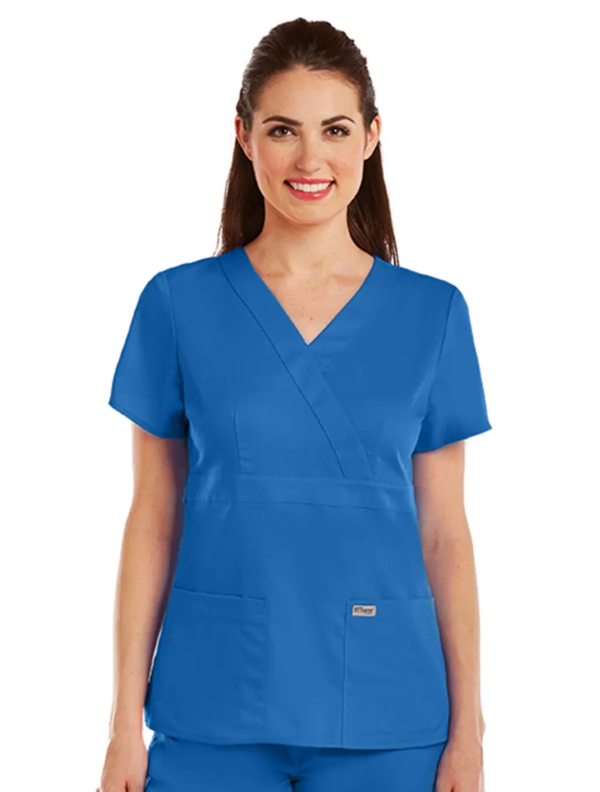 Grey's Anatomy™ by Barco Riley 3-Pocket Mock Wrap V-Neck Scrub Top
