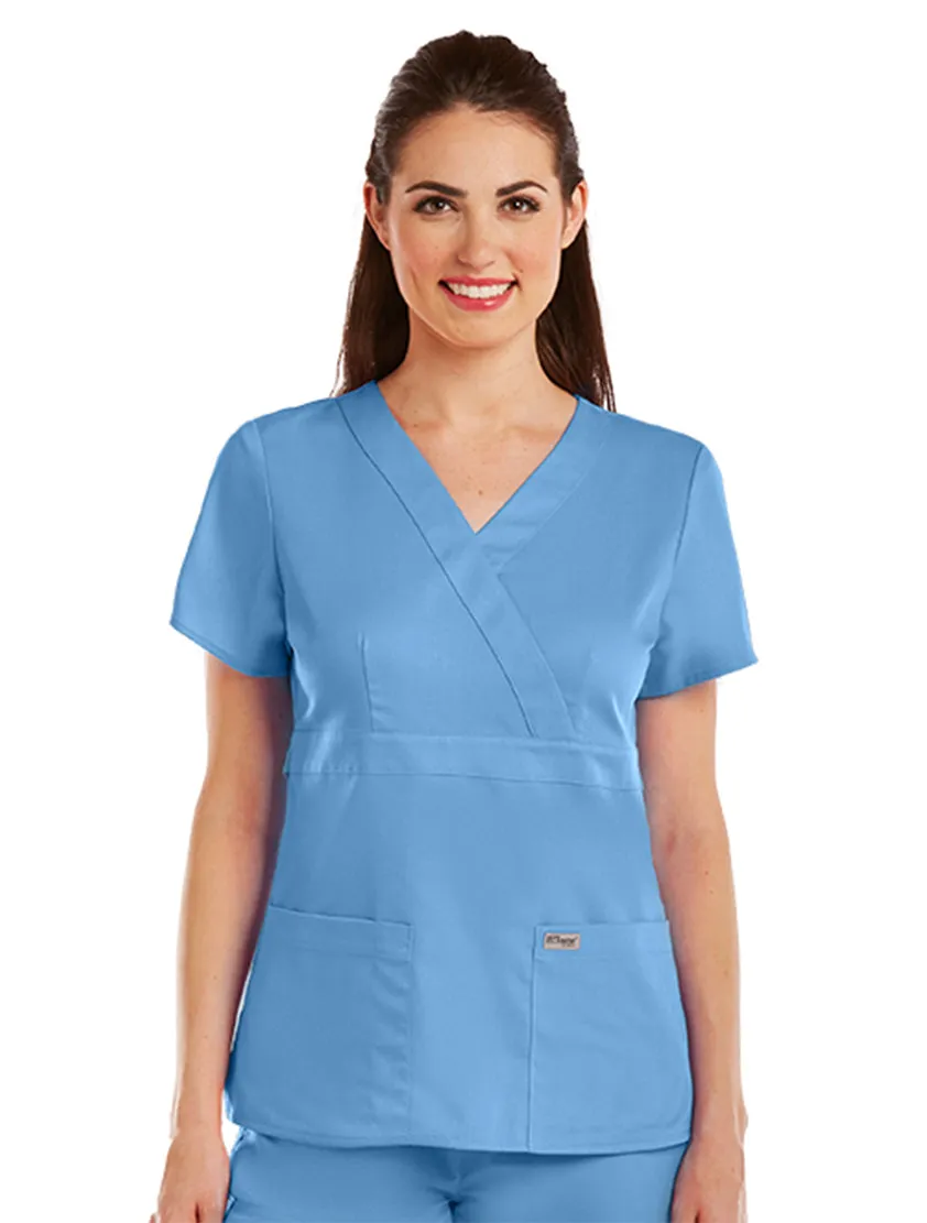 Grey's Anatomy™ by Barco Riley 3-Pocket Mock Wrap V-Neck Scrub Top