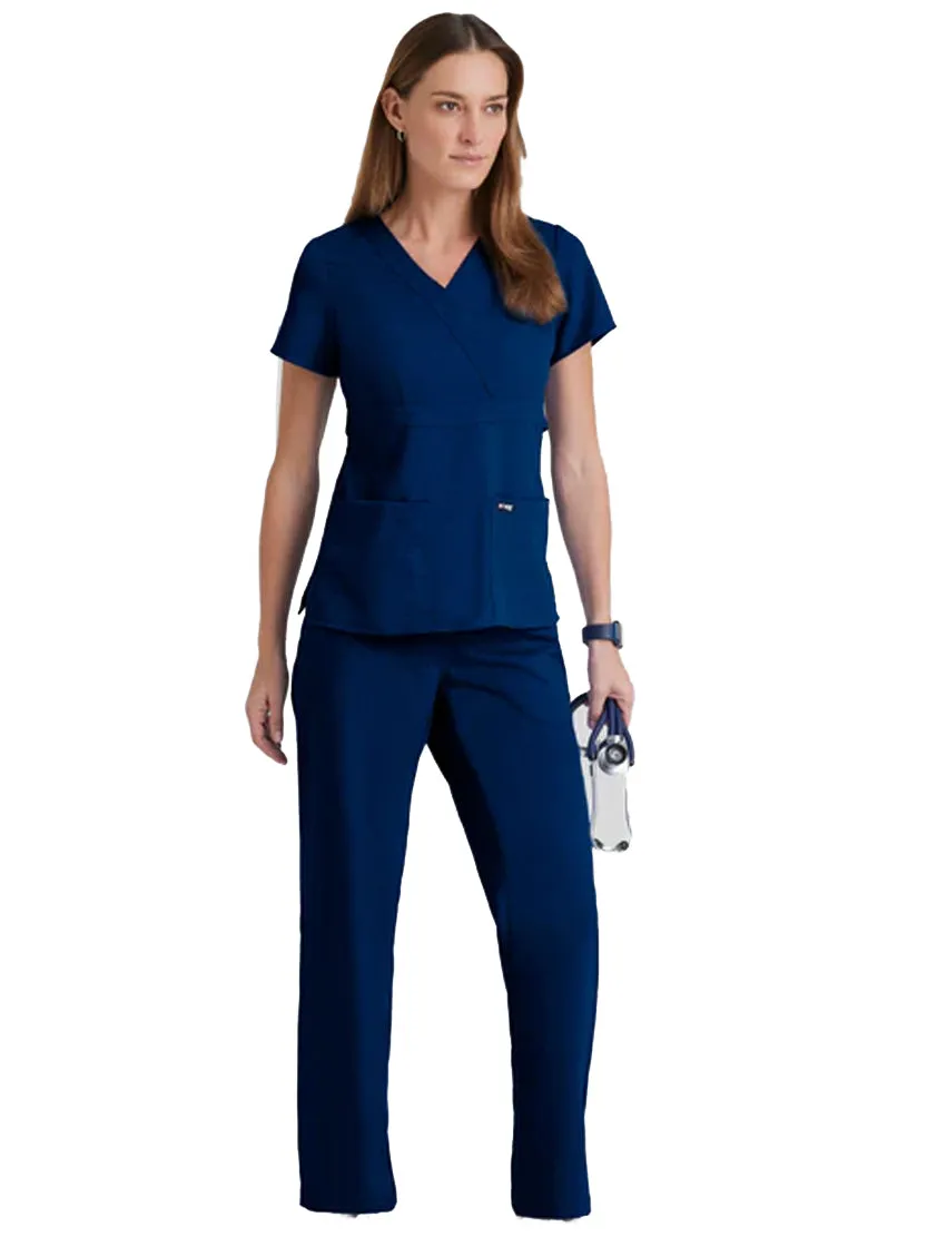 Grey's Anatomy™ by Barco Riley 3-Pocket Mock Wrap V-Neck Scrub Top