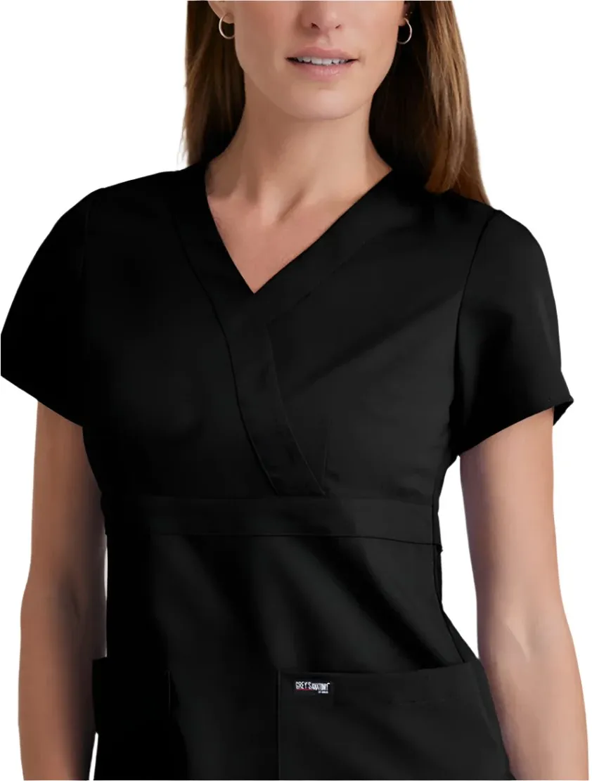 Grey's Anatomy™ by Barco Riley 3-Pocket Mock Wrap V-Neck Scrub Top