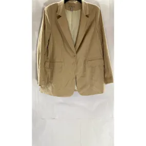 H&M Women's Tan One-Button Notch Lapel Long Sleeve Blazer SZ M