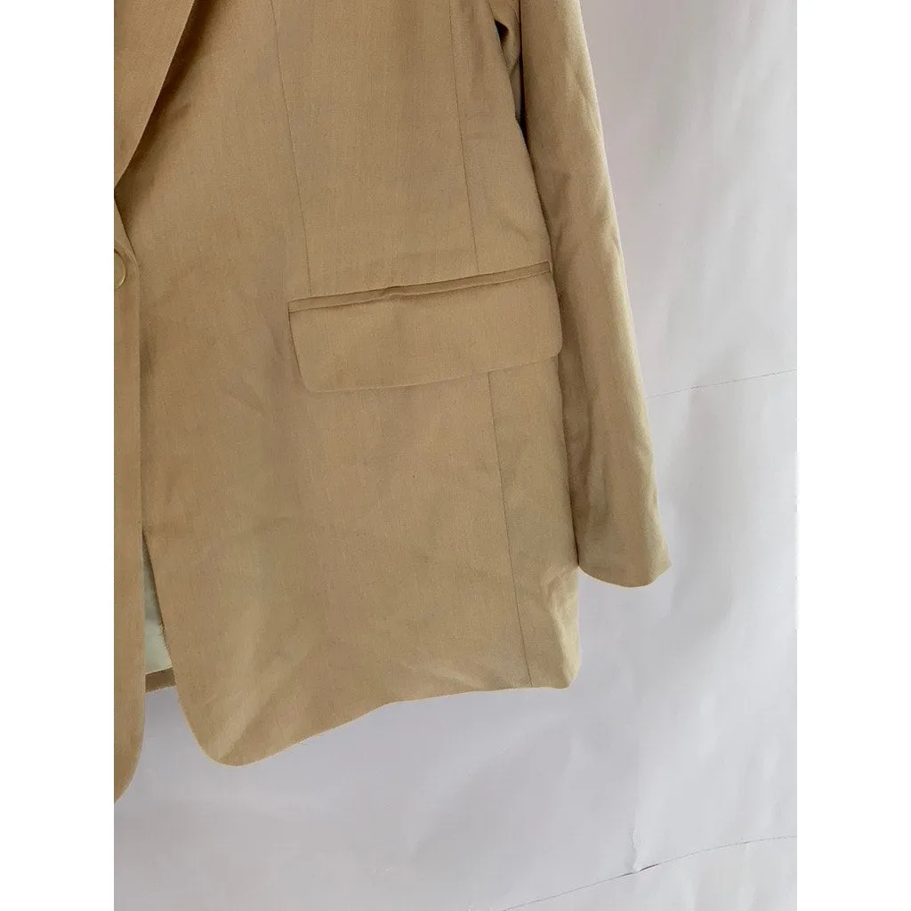 H&M Women's Tan One-Button Notch Lapel Long Sleeve Blazer SZ M