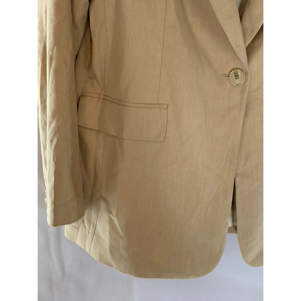H&M Women's Tan One-Button Notch Lapel Long Sleeve Blazer SZ M