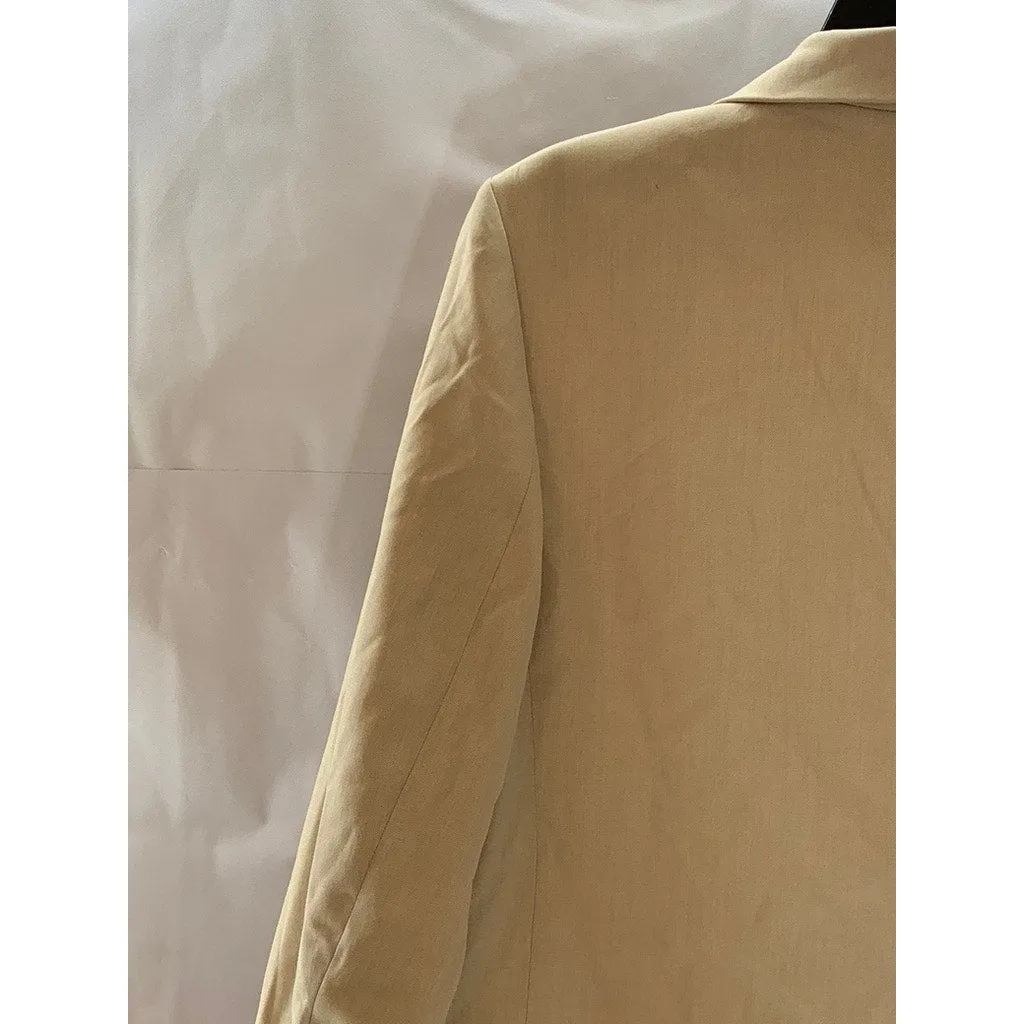H&M Women's Tan One-Button Notch Lapel Long Sleeve Blazer SZ M