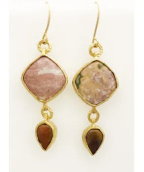 Heather Benjamin Handmade Pink Ocean Jasper Earring