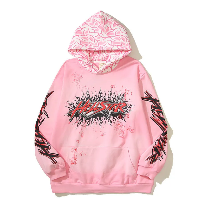 Hellstar Hoodie Hand Painted Graffiti Printing