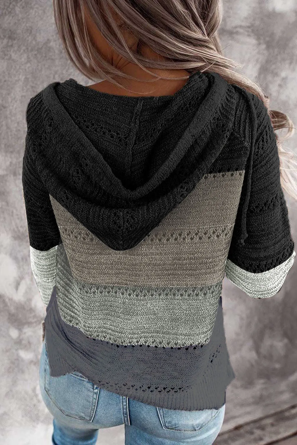 Hollowed Out Knitted Lightweight Hoodie