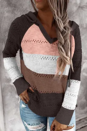 Hollowed Out Knitted Lightweight Hoodie
