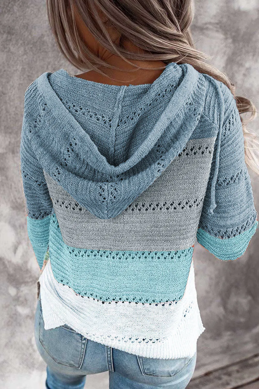 Hollowed Out Knitted Lightweight Hoodie
