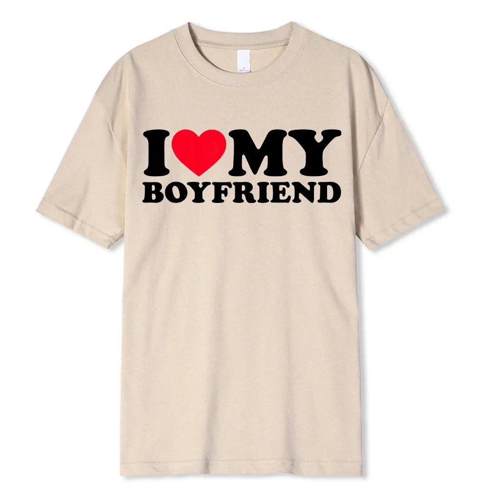 I Love My Boyfriend/Girlfriend T-Shirt - Funny 'Stay Away' Quote Tee for Men - BF/GF Gift Top