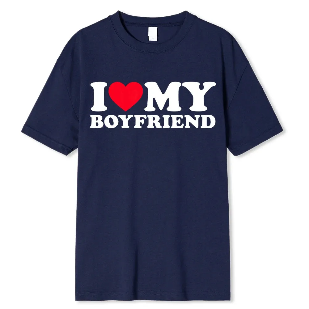 I Love My Boyfriend/Girlfriend T-Shirt - Funny 'Stay Away' Quote Tee for Men - BF/GF Gift Top