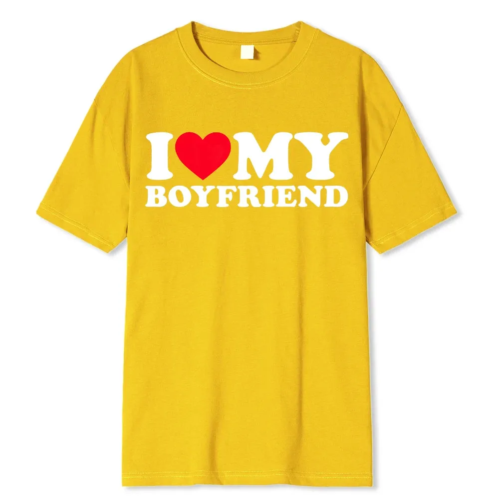 I Love My Boyfriend/Girlfriend T-Shirt - Funny 'Stay Away' Quote Tee for Men - BF/GF Gift Top