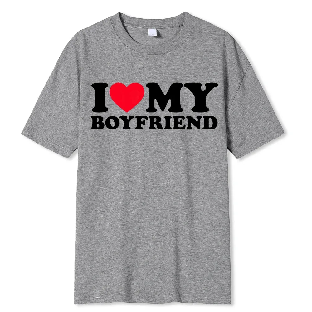 I Love My Boyfriend/Girlfriend T-Shirt - Funny 'Stay Away' Quote Tee for Men - BF/GF Gift Top