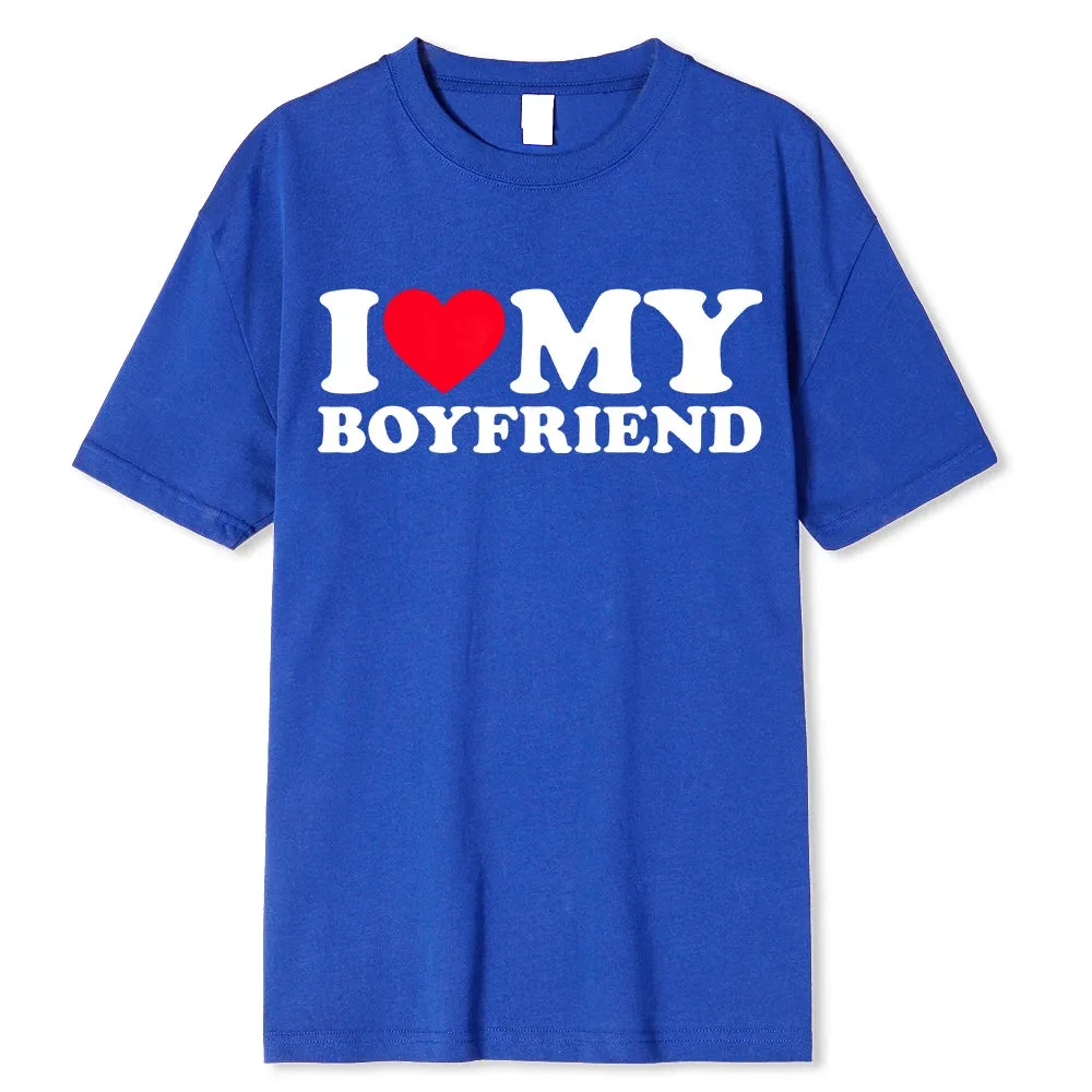 I Love My Boyfriend/Girlfriend T-Shirt - Funny 'Stay Away' Quote Tee for Men - BF/GF Gift Top