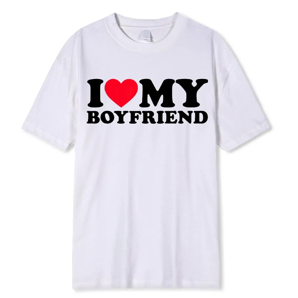 I Love My Boyfriend/Girlfriend T-Shirt - Funny 'Stay Away' Quote Tee for Men - BF/GF Gift Top
